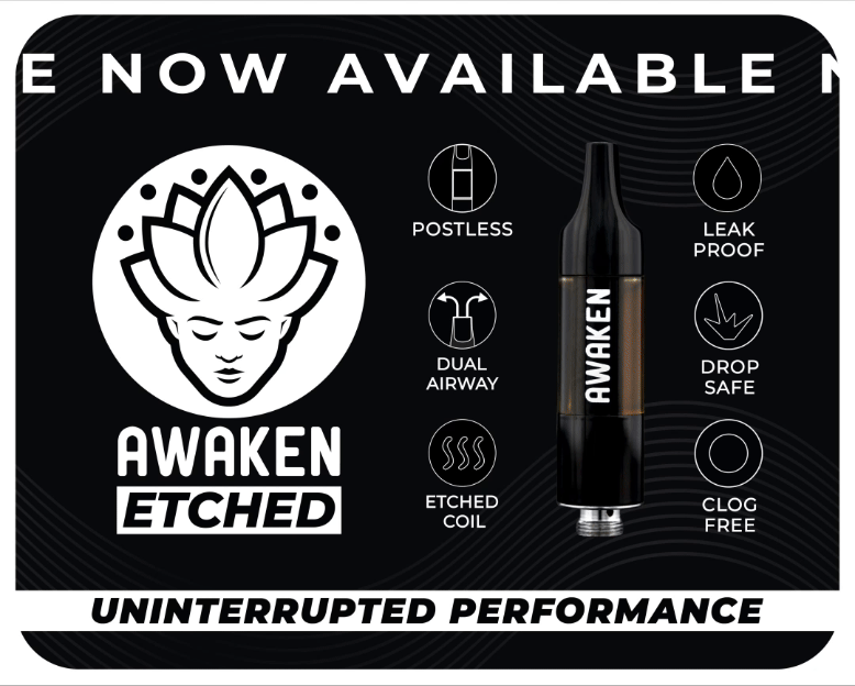 Awaken® Vape Etched Cartridges 1ml - Giant Peach (Hybrid)