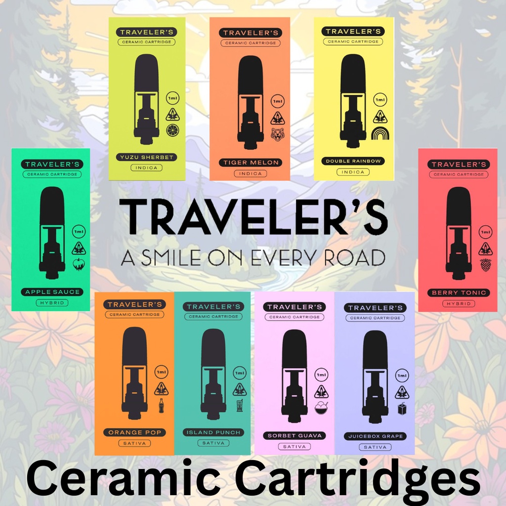 Traveler’s® Ceramic Vape Cartridges 1ml - Juicebox Grape (Sativa)
