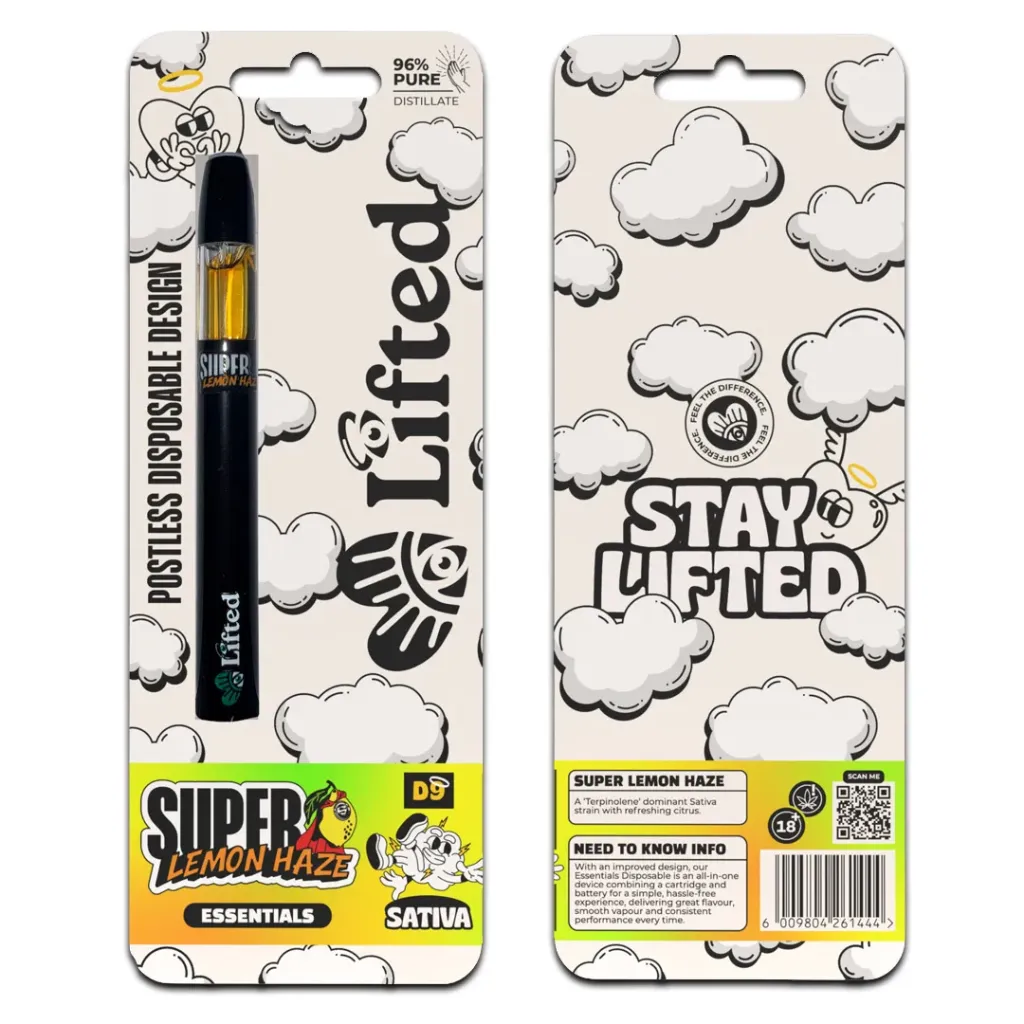 Lifted Distillate Disposable Vapes 1ml - Super Lemon Haze (Sativa)